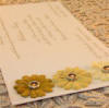 Beaded yellow flowers wedding invitation